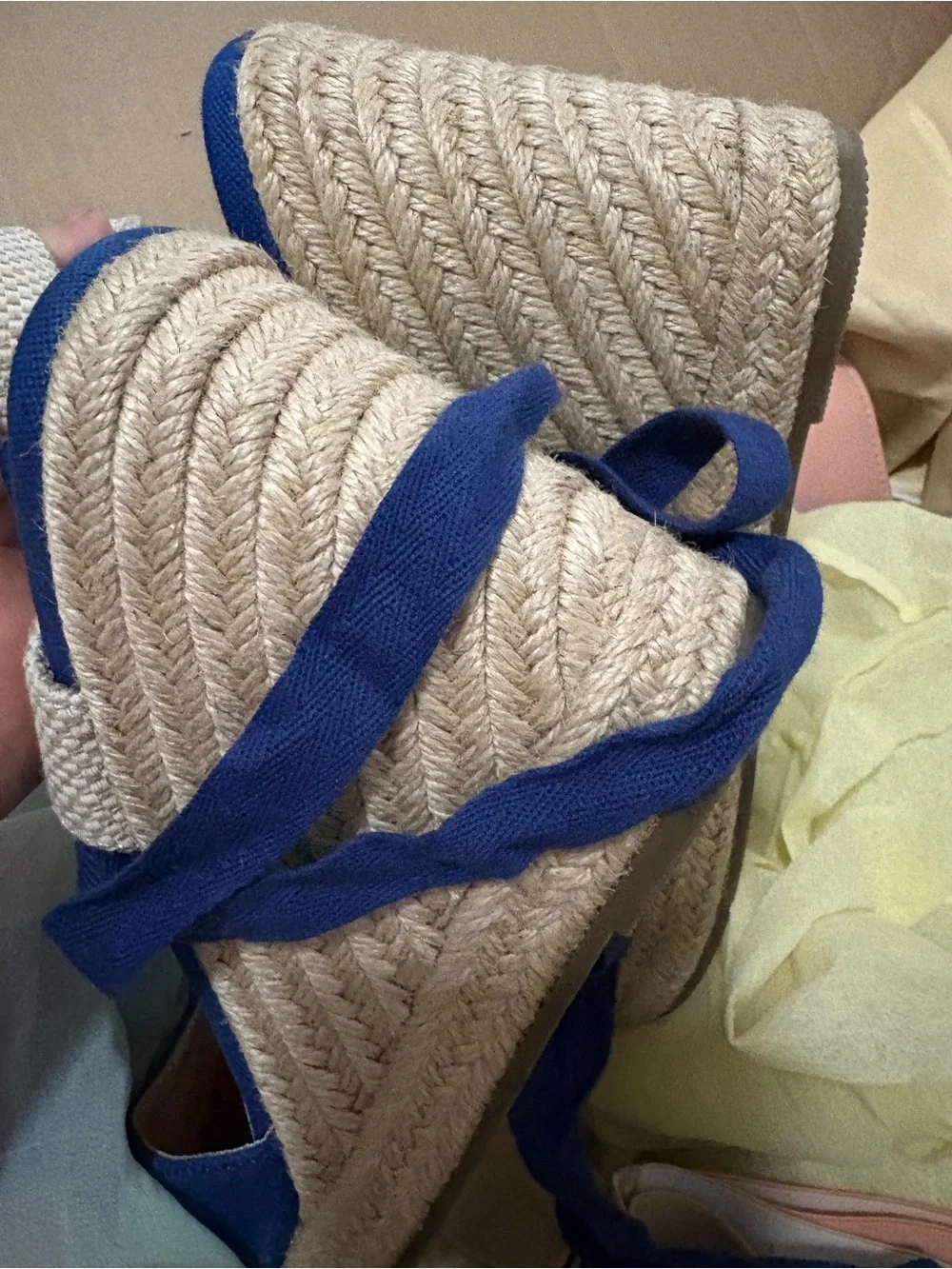 Blue Lace-Up Women's Flats